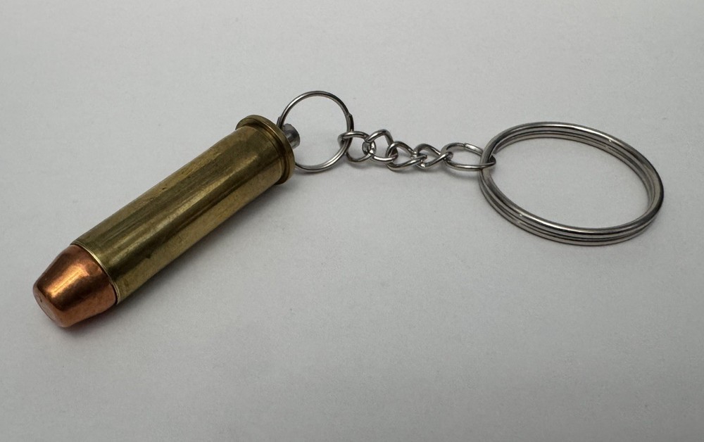 357 Magnum Bullet Key Chain / Zipper Pull (Brass)