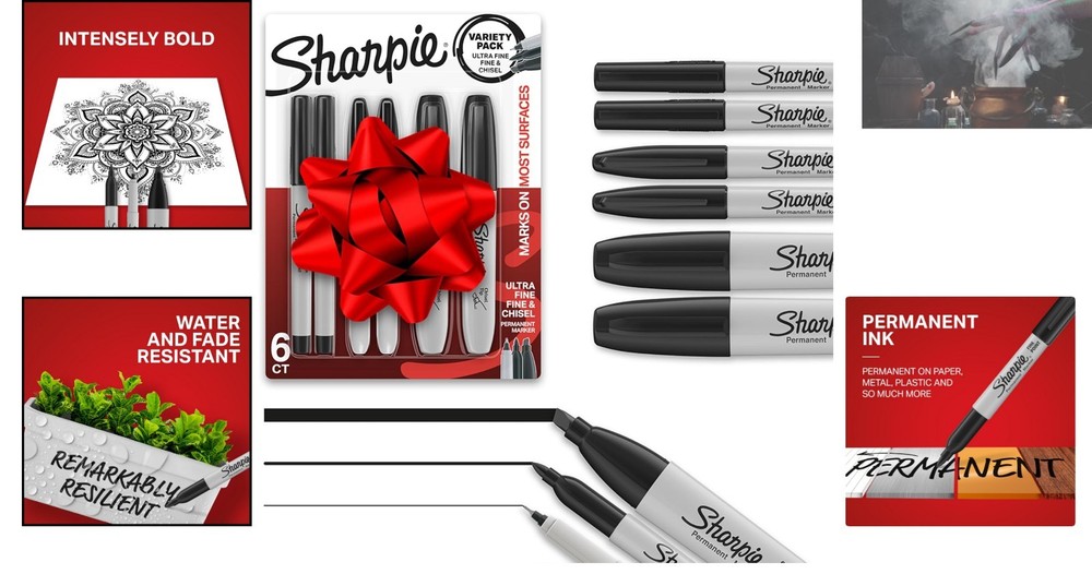 Versatile 6-Pack Permanent Markers: Ideal for School, Office & Creative Projects