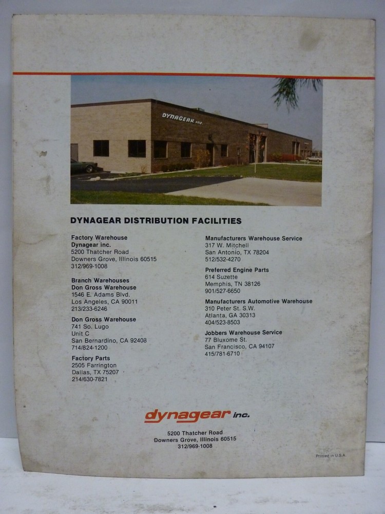 VTG 1983 Dynagear Inc Timing Components Catalog