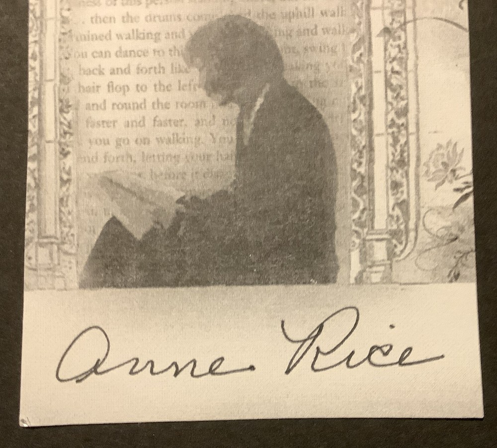 Annne Rice vampire diaries autographed book plate