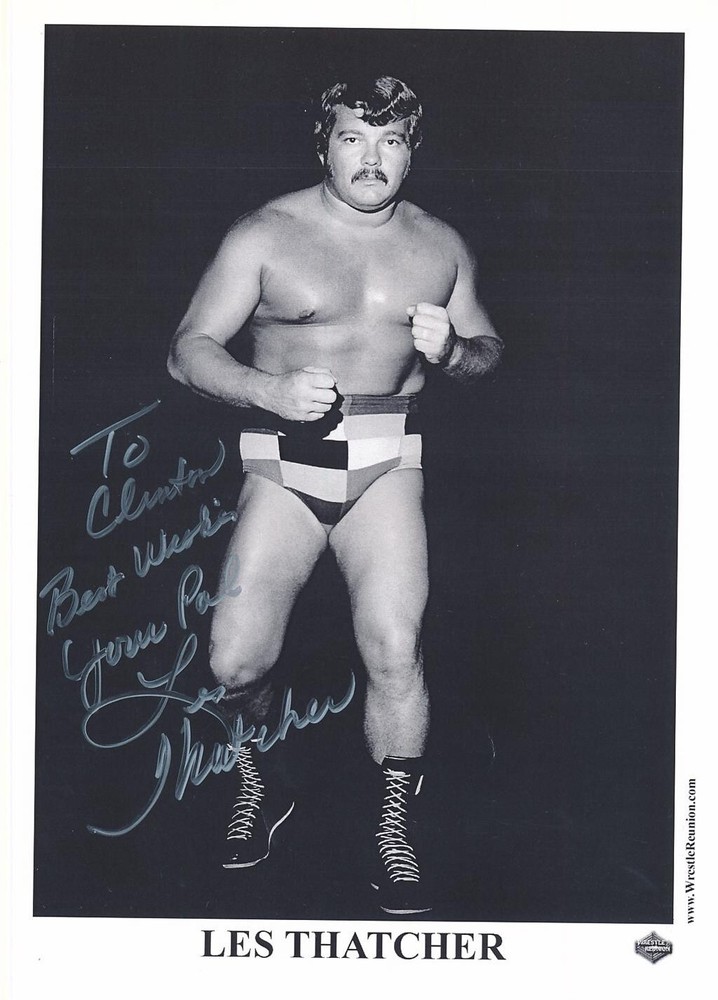 Les Thatcher- Signed B&W Photograph (Wrestler)
