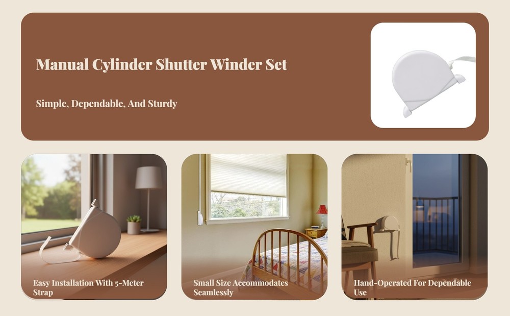 Window Wrap Holder, Roller Shutter Window Winder Box, with 1 Roll 5M Webbing