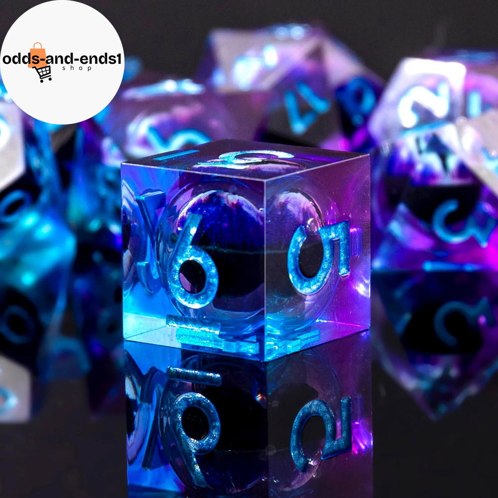 Beholder'S Eye DND Dice- Dragon Eye Liquid Core Sharp Edge Handmade Dice Set for