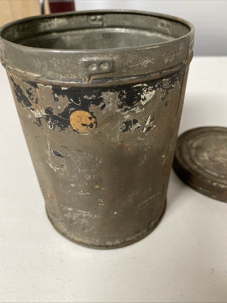 Vintage Tin Can - approx 4 3/4 Tall & 4 5/8 Diameter - surface denting