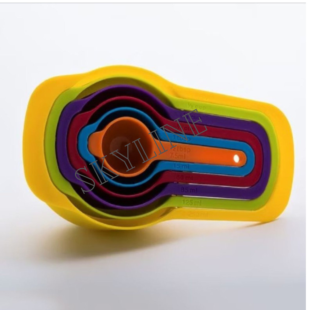 6pcs Colorful Plastic Measuring Spoon Cup Set Stackable Kitchen Baking