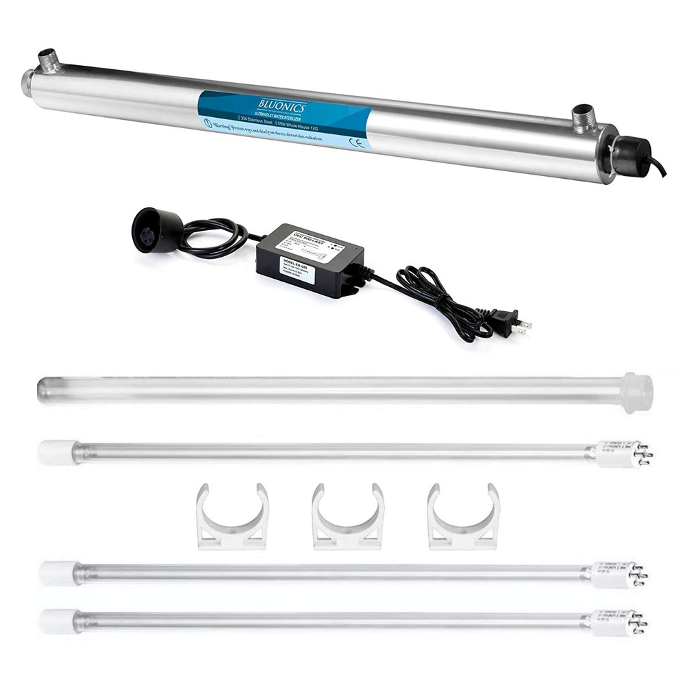 Ultraviolet Water Purifier 12GPM Whole House Filter + 2 Extra UV Bulbs