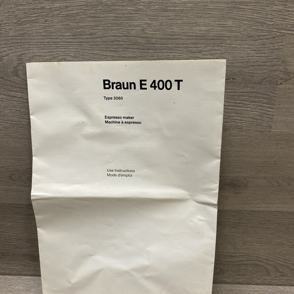 Braun E400T Counter Top Espresso Maker Type 3060