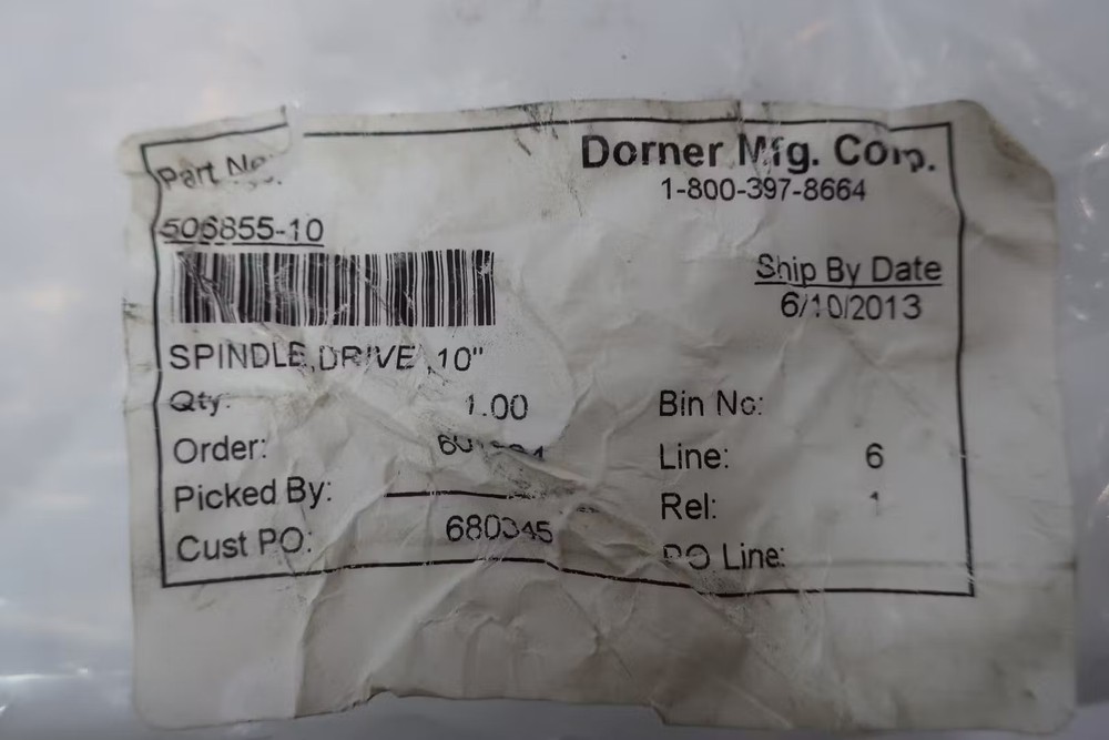 Dorner 506855-10 Spindle Drive 10in