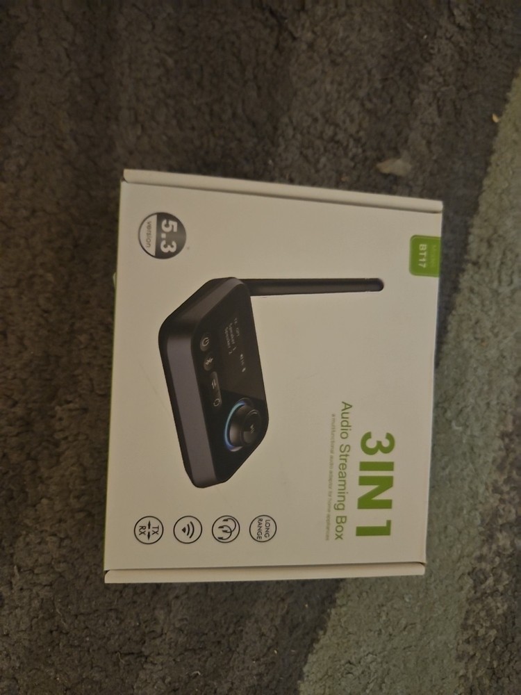 Bluetooth Transmitter Receiver 3-in-1 Bluetooth 5.3 Audio Adapter for 2 Headp...