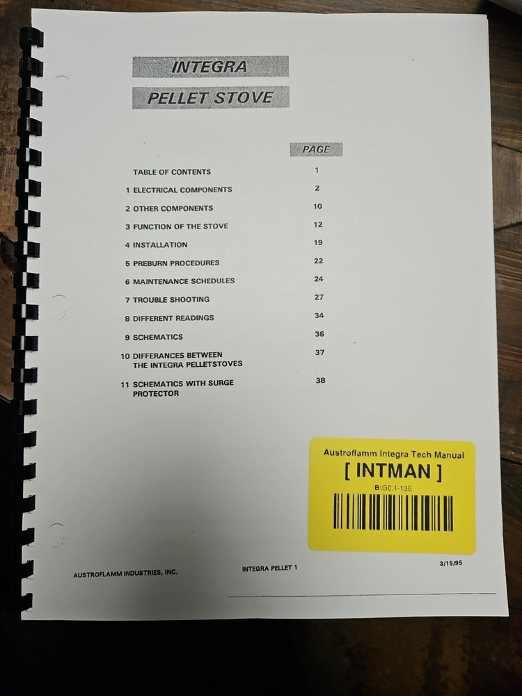 Austroflamm Integra Pellet Stove Manual