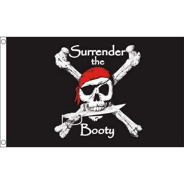 Surrender The Booty Flag Table Hand Waving Flags Bunting Scrunchie Displays