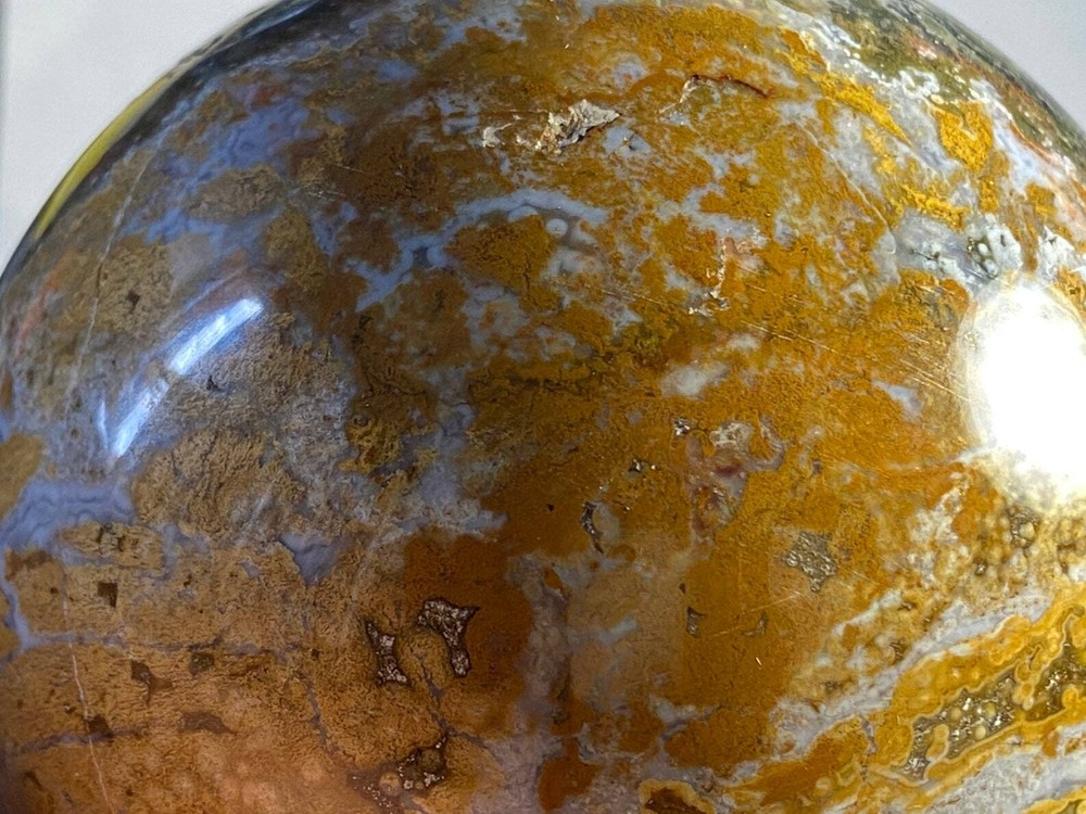 3.4" 86mm - 856gms "Exceptional Pattern"~OCEAN JASPER Sphere E1364