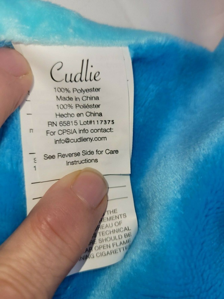 Cudlie Duck Lovey Security Blanket Pacifier Holder Teether Activity Blue Yellow