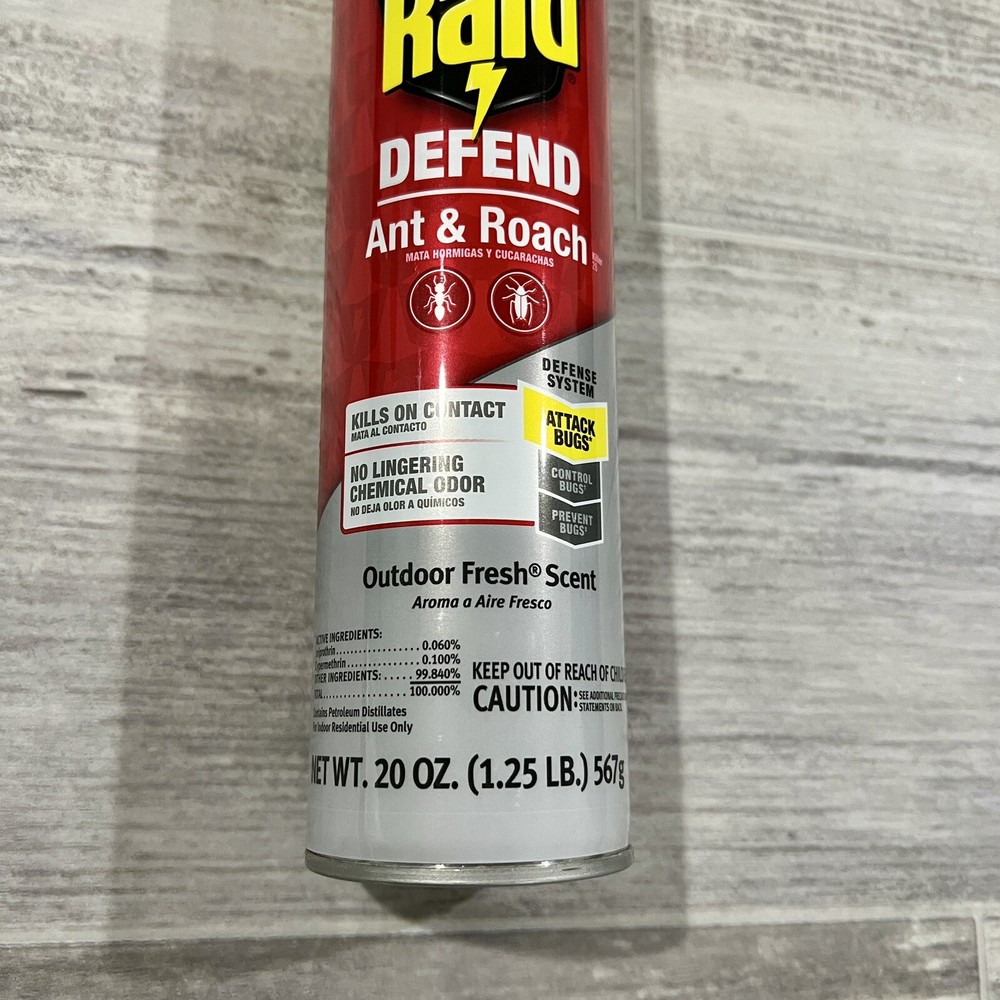 Raid Defend Outdoor Ant and Roach Insecticide Value Size, Fresh, 20 oz