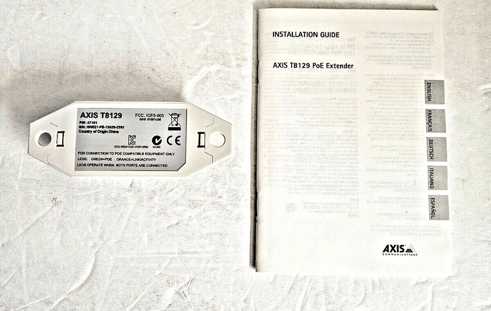 Axis 5025-281 T8129 Indoor PoE Extender, White NEW (Open Box)
