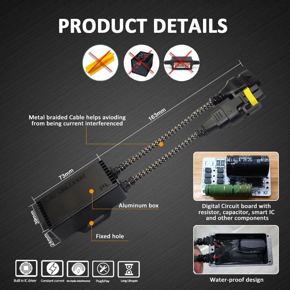 Bestview H8 H9 H11 Canbus Decoder Kits Compatibility Anti Flickering Resistor Wa