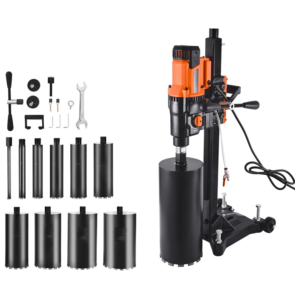 Diamond Core Drill Machine Concrete Core Drill Rig with Stand 10 in 2500W