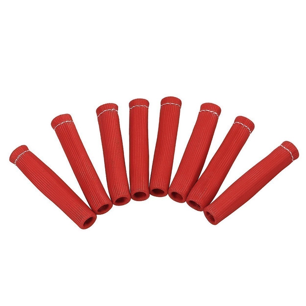 8x Spark Plug Header Boots 2500° Spark Plug Heat Shield Sleeve Wire Cover Wrap