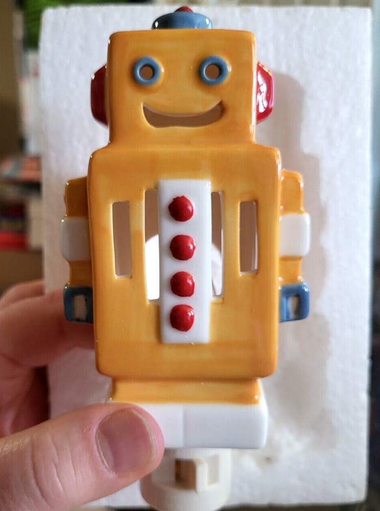 RETRO SPACE ROBOT Porcelain Nightlight night light nite lite LED