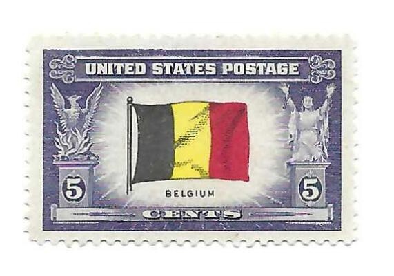 STAMP US SCOTT 914 "Belgium"  5 CENT 1943 MNG