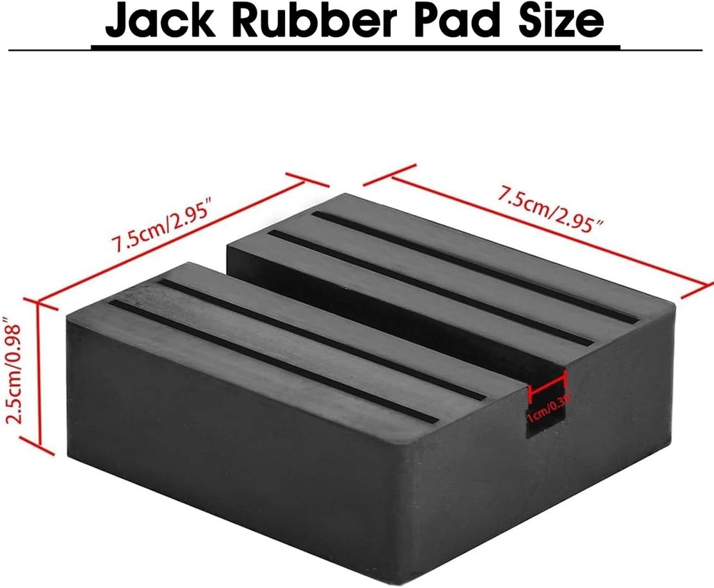 Square Jack Pad Universal Slotted Frame Rubber Frame Rail Protector 4 PCS