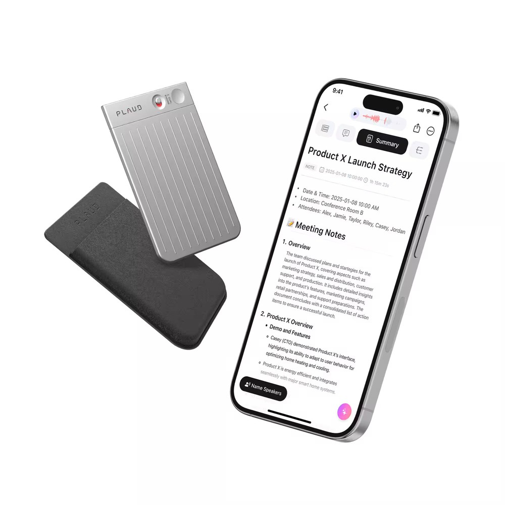 PLAUD - Note Smart AI Voice/Audio Recorder - Silver