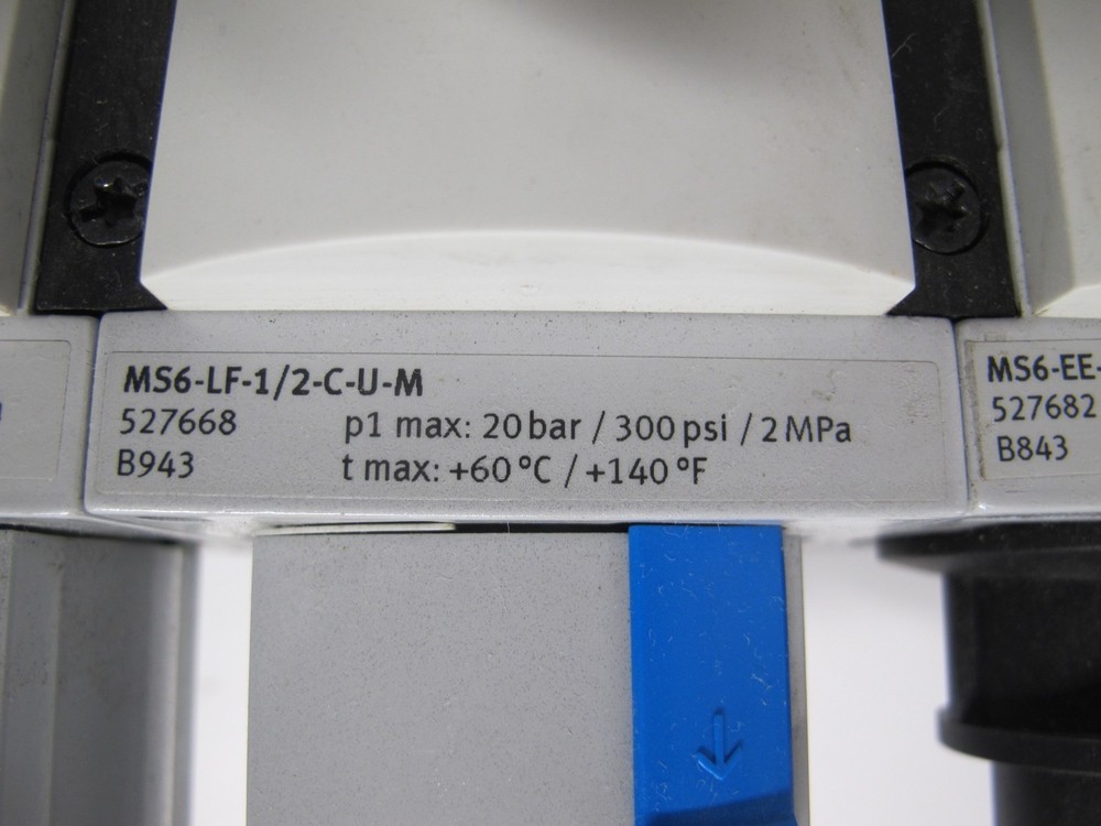 FESTO MS6 Compressed Air System Pressure Sensor Regulator Pneumatic EM1 LFR LF