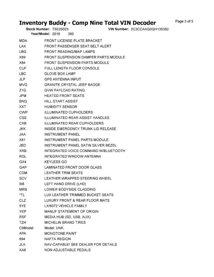 300 2016 Transmission Shift 928696