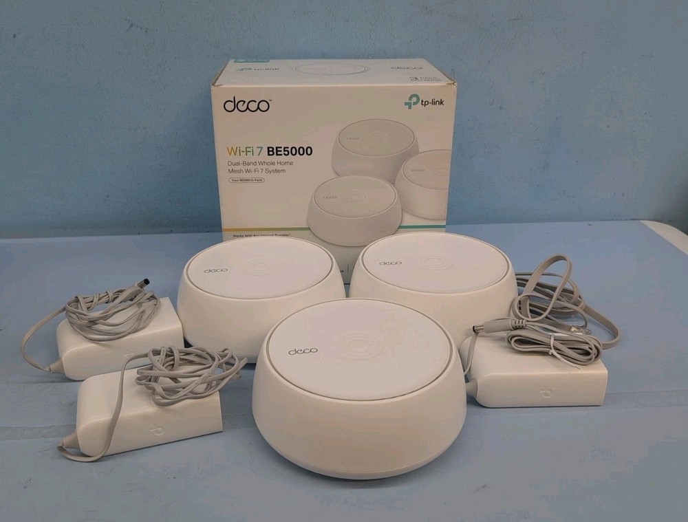 TP-Link Deco BE5000 Mesh WiFi 7 System Dual-Band Whole Home Coverage 3-Pack