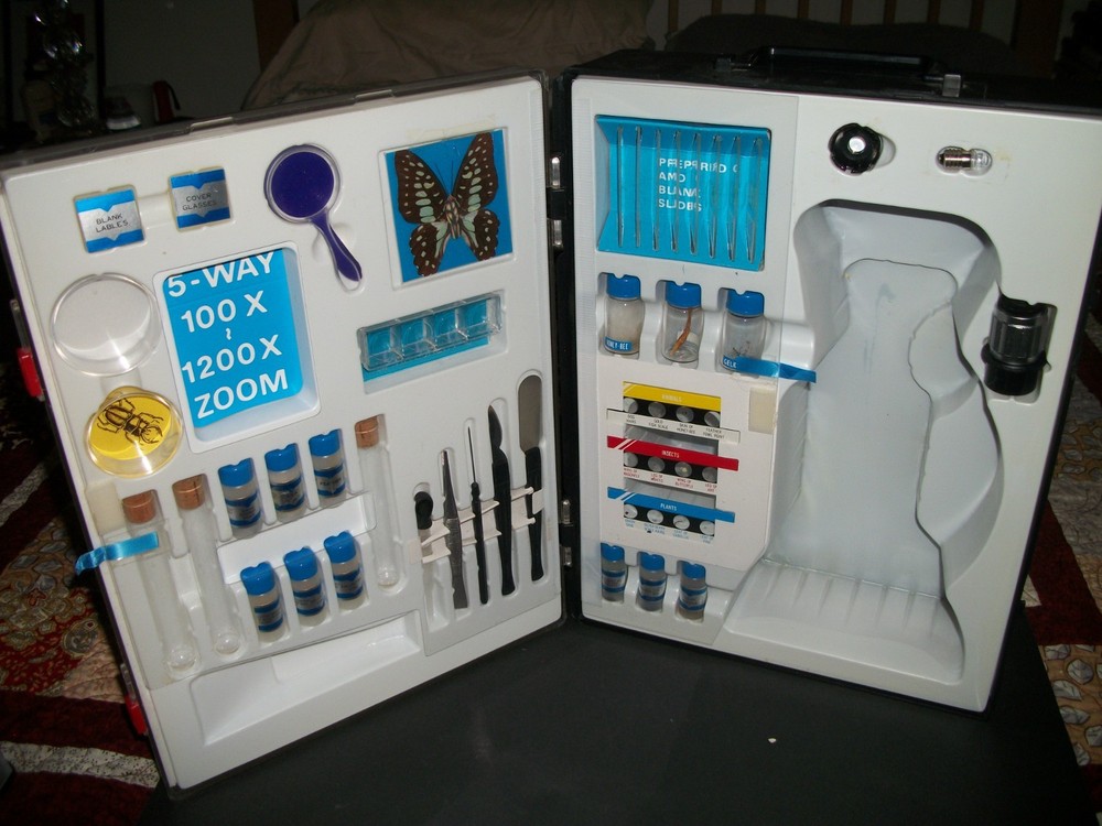 Vintage Edu-Science 5 way Microscope Education Kit