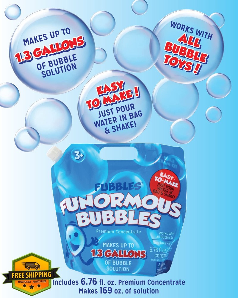 Fubbles Bubble Solution Refill 169oz Non Toxic Concentrate