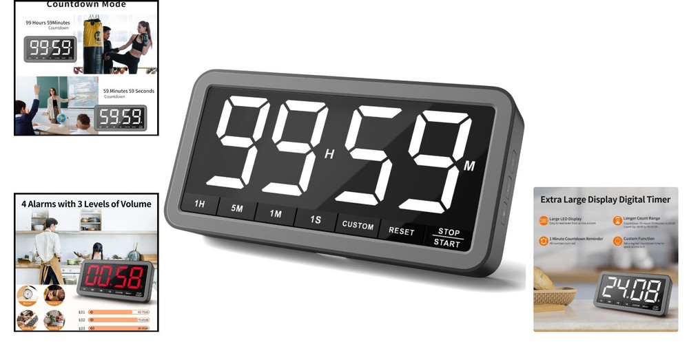 7.8” Digital Kitchen Timer - Extra Large Display for Effortless Time Management