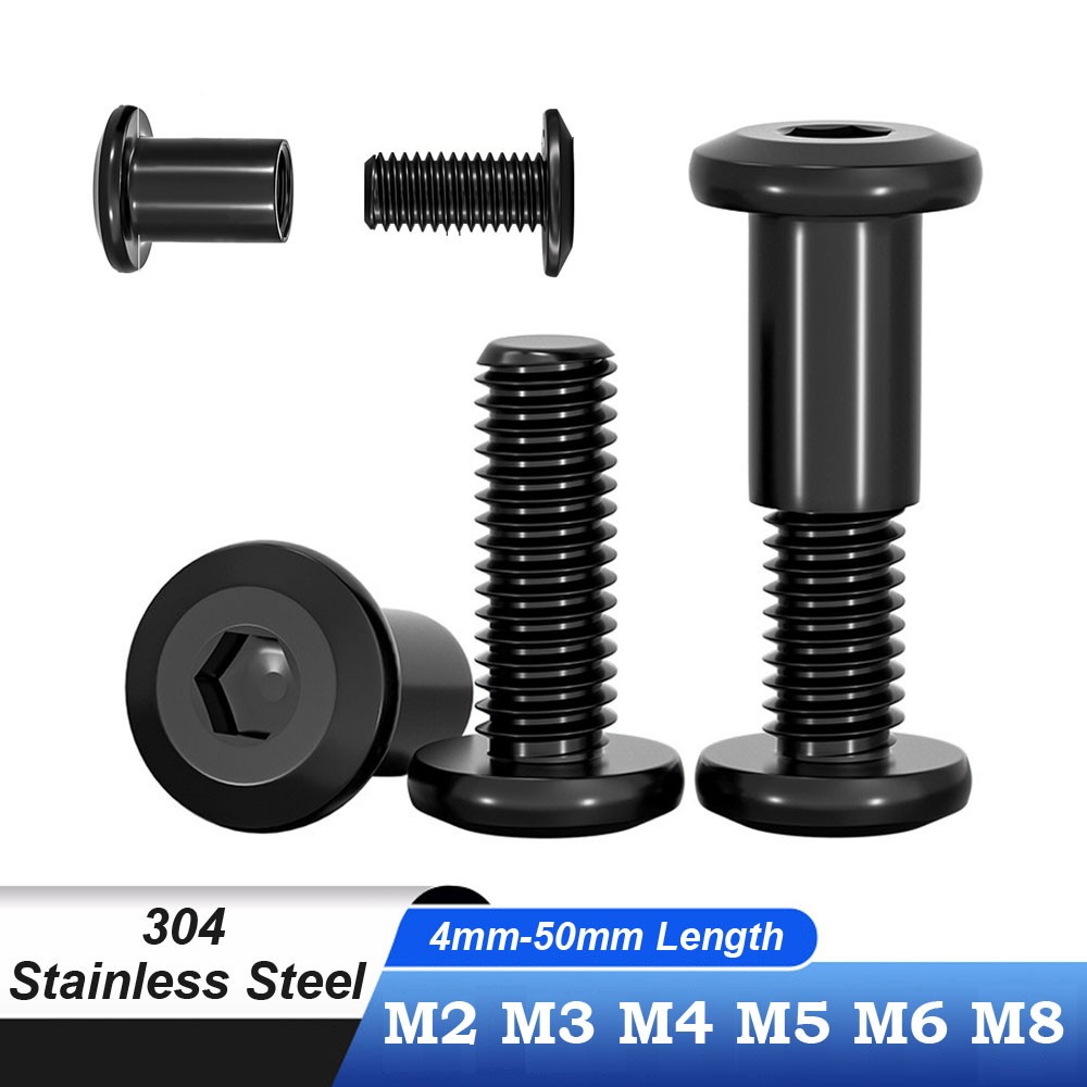Hex Socket Chicago Screws Binding Screw Nail Rivets Black A2 Stainless M2 - M8
