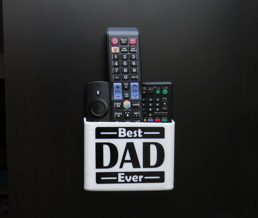 Wall Mounted Remote Control Holder - Best Dad Ever - Great Father's Day Gift