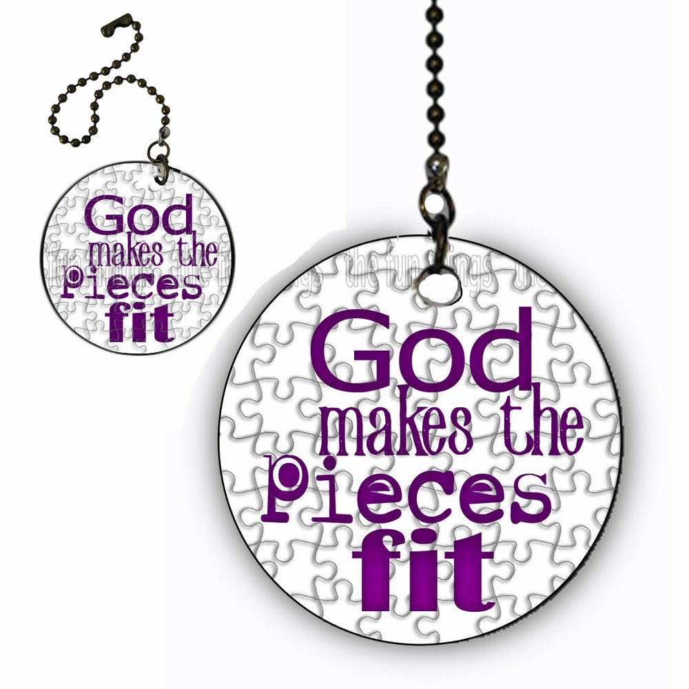 Set 2 Autism Awareness Ceiling Fan Lighting Pull 4" Chain Extension + 2" Charm