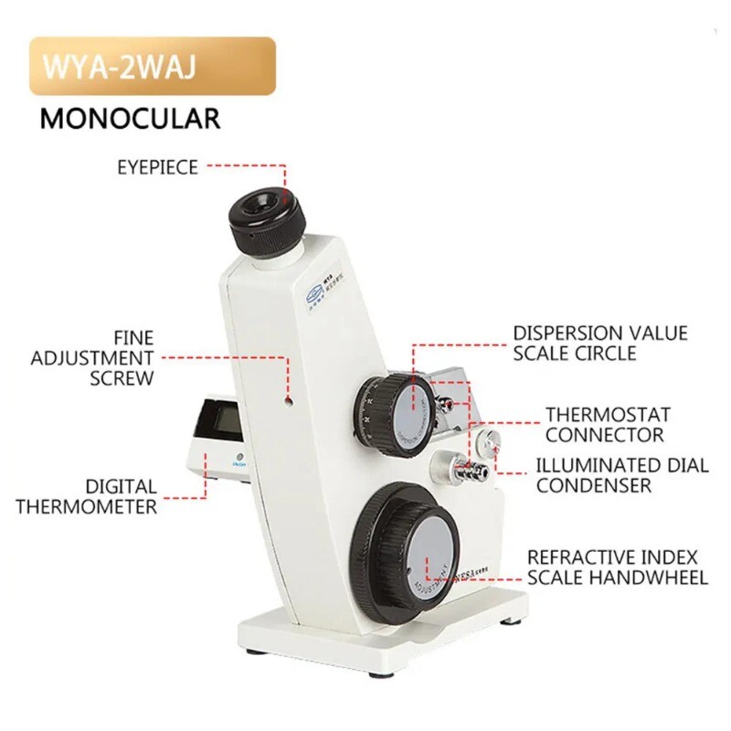 Sugar Concentration Meter 2WAJ Monocular Refractive Index Abbe Refractometer