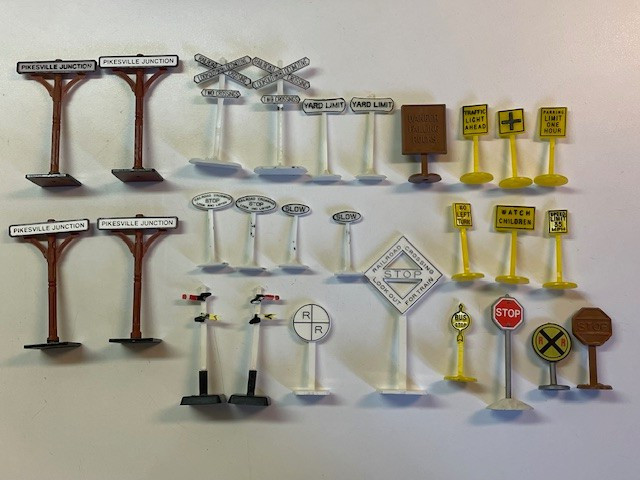 Plastic Signs for Railroad Layout- 27 Pieces