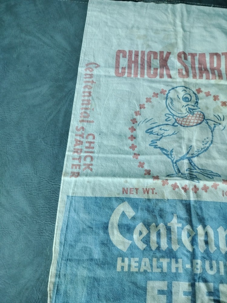 Antique Centennial Chick Starter Feed Sack Seattle 100 Lbs Great Graphics