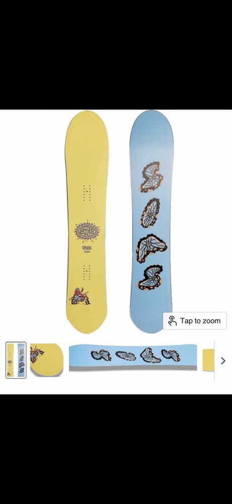 SIMS NUB 148S Snowboard 148cm Yellow Blue 2x4 Binding Mount Pattern