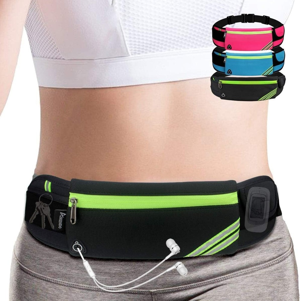 Water-Resistant Slim Running Belt with Adjustable Strap & Reflective Design
