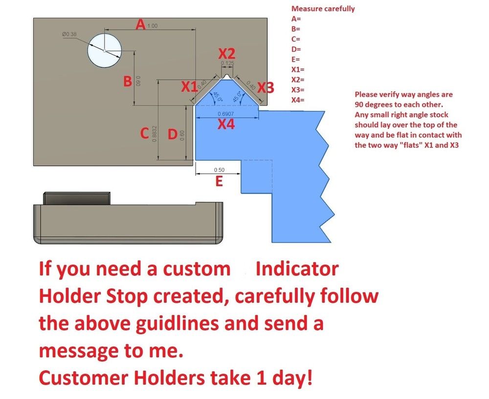 Bolton BPD290 lathe carriage dial indicator holder!