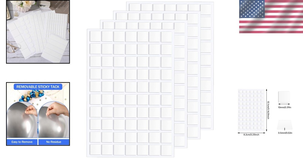 Versatile 10mm Double Sided Clear Putty - 280 Pieces for Creative Projects