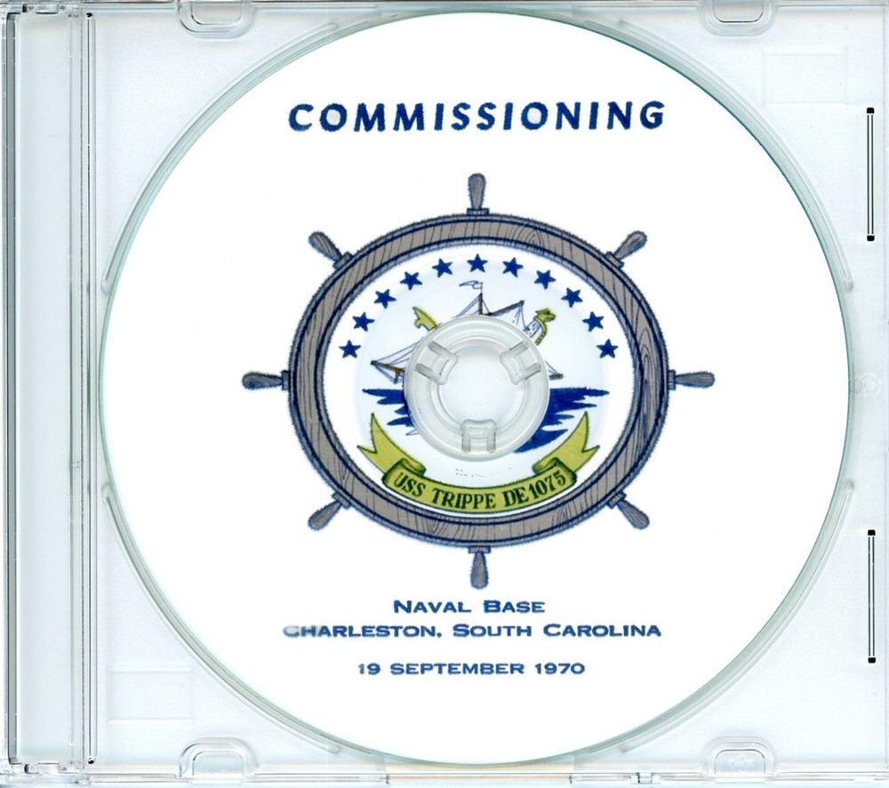 USS Trippe DE 1075 Commissioning Program 1970 on CD Navy Plank Owners