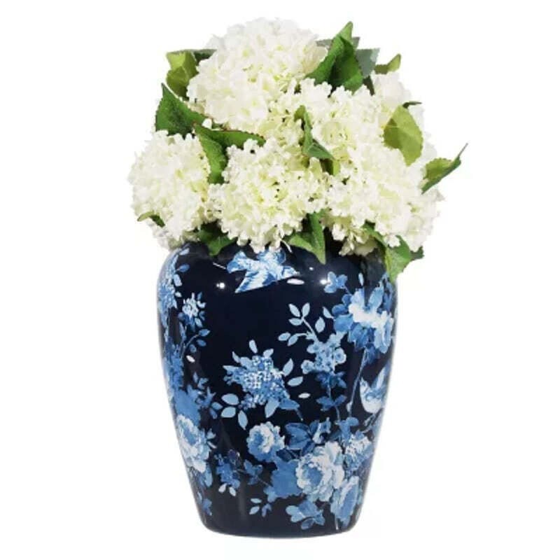 MEMBERS MARK DECORATIVE 19.5" VASE, BLUE/BLACK *DISTRESSED PKG