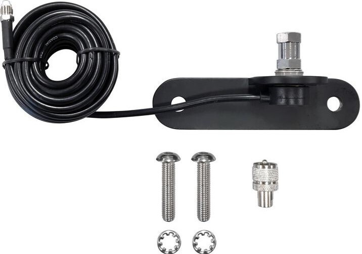 ProComm Rear Hinge CB Radio Antenna Mount w/ Terminator Cable - Black