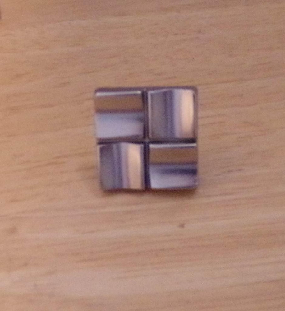 14 Silver/Chrome Drawer Pulls, 1" Square, New