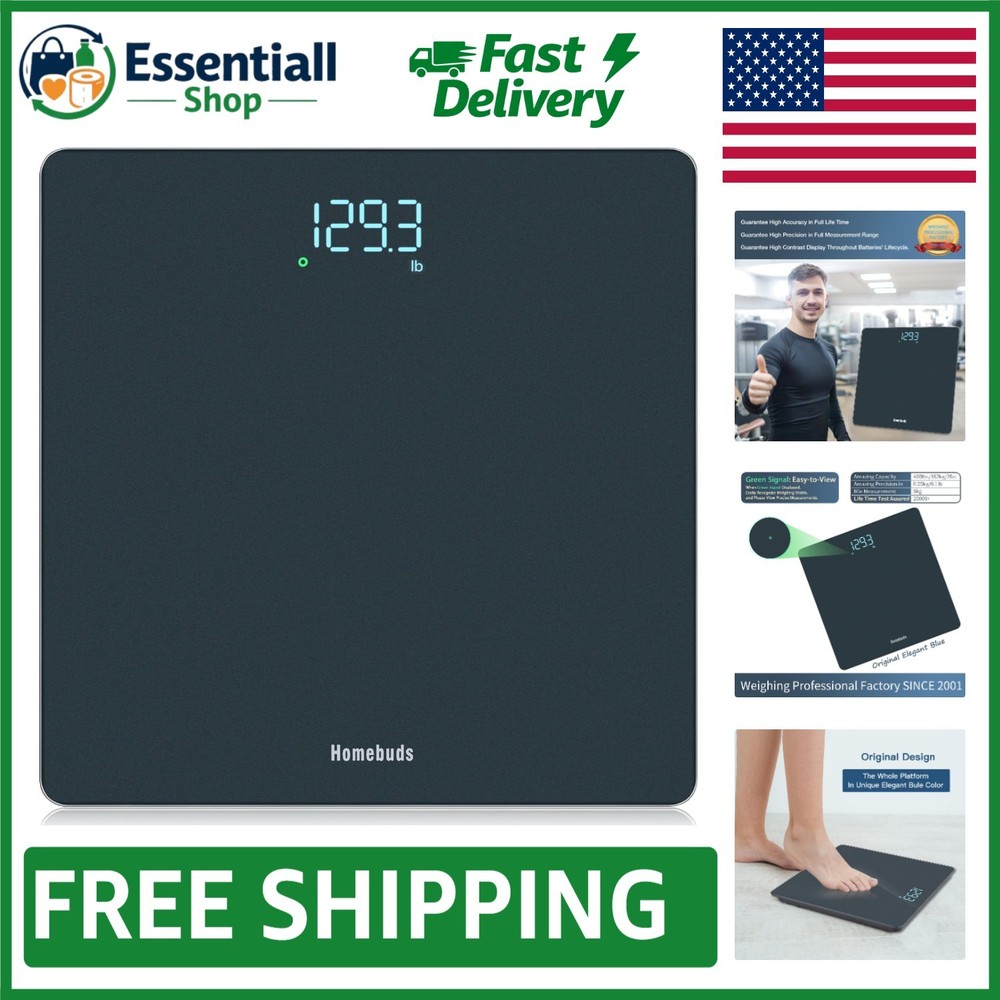 Bathroom Scale - 0.1lb Accuracy with LED Display,  Blue Design