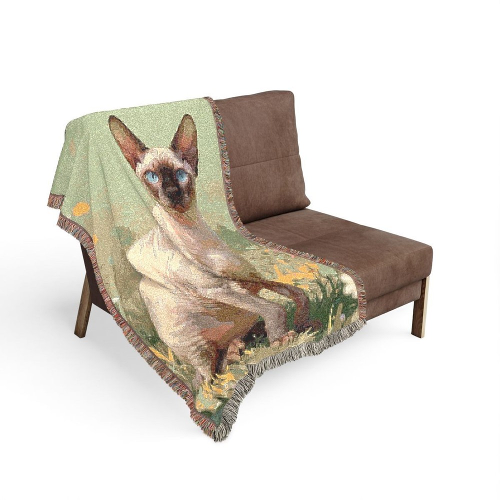 Cornish Rex Cat Woven Throw Blanket