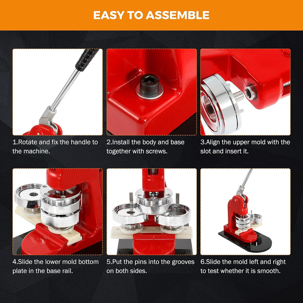 DIY Button Maker Machine with 1000 Blanks - 32mm Pin Press Kit