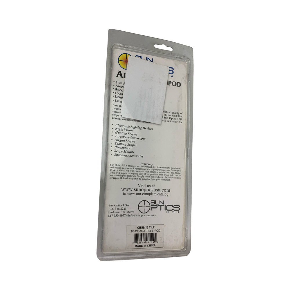 Sun Optics Adjustable Stud Mounted Bipod 9"-13"
